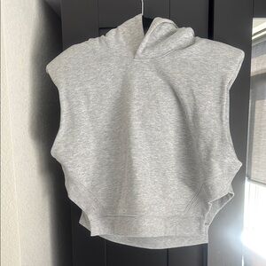ALO Yoga Gray Sleeveless Hoodie